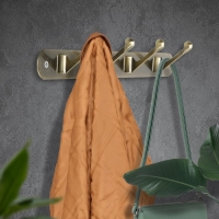 Вешалка ТУНДРА TVF002, металлическая, четырехрожковая, цвет бронза 857068 Вешалка ТУНДРА TVF002, металлическая, четырехрожковая, цвет бронза 857068