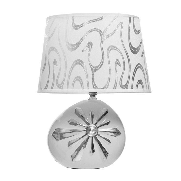 Настольная лампа Настольная лампа "Зара" Е14 40Вт белый серебро 25,5х18х35см