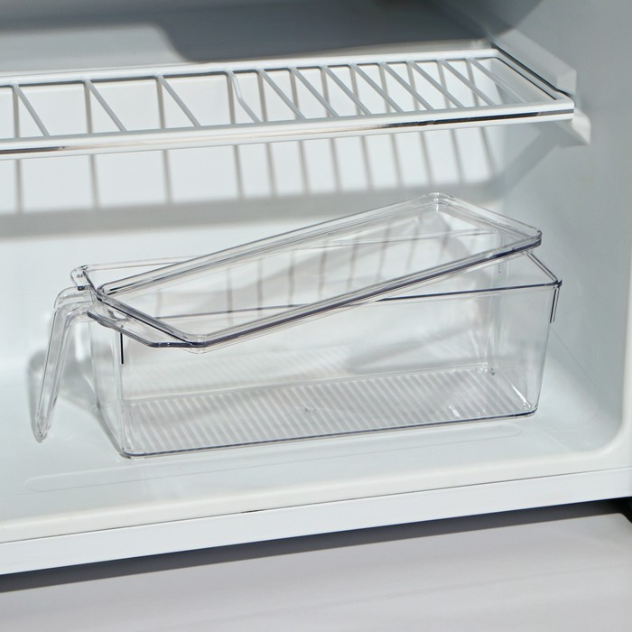 Контейнер для холодильника с крышкой и ручкой RICCO, 32&times;10&times;10 см