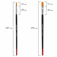 Набор кистей, синтетика, 5 штук, BRAUBERG (круглая, № 1, 2, 5, плоская № 5, 8), блистер Набор кистей, синтетика, 5 штук, BRAUBERG (круглая, № 1, 2, 5, плоская № 5, 8), блистер