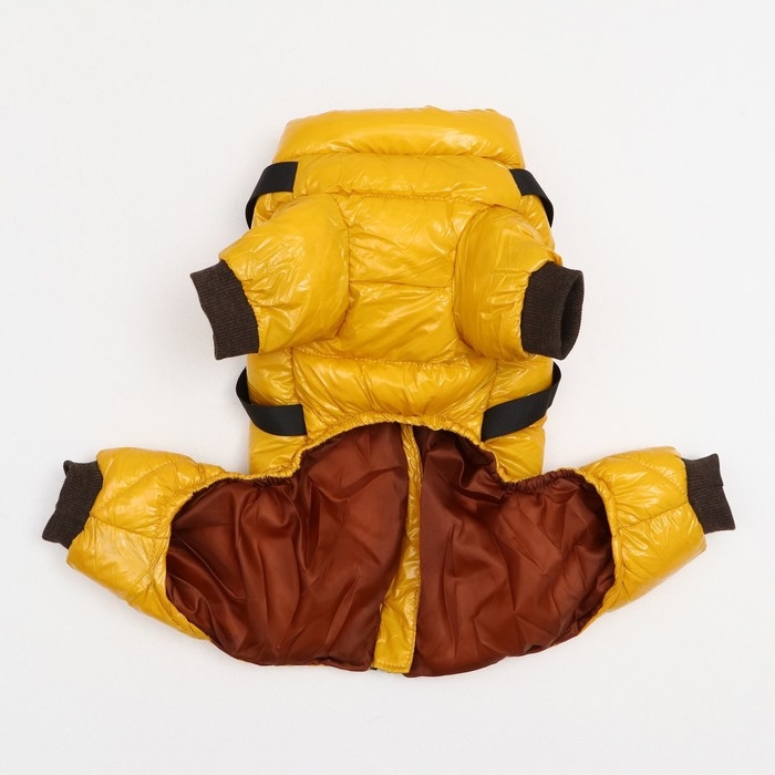 Комбинезон для собак со шлейкой Комбинезон для собак со шлейкой "Моден", размер 14 (ДС 32, ОГ 42, ОШ 31 см), жёлтый