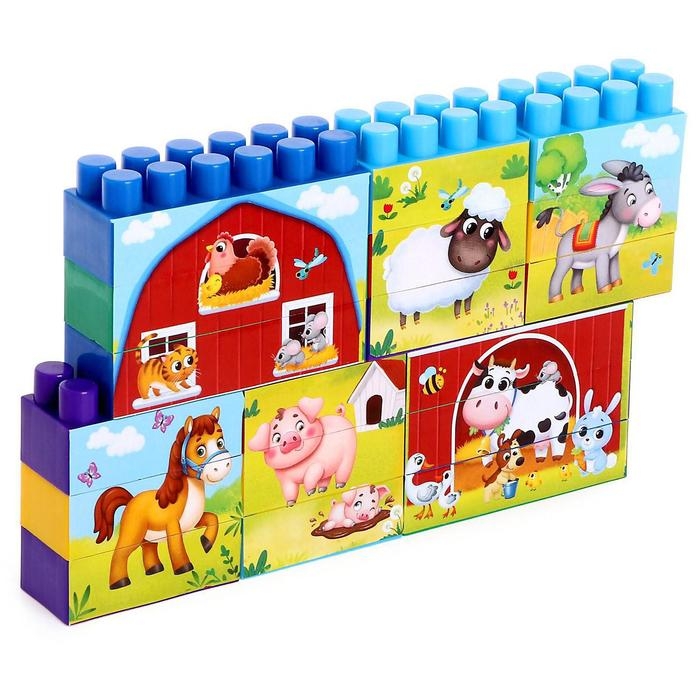 Конструктор №13 &laquo;Весёлая ферма&raquo;, 18 деталей, по методике Монтессори