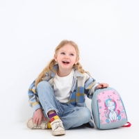 Рюкзак школьный детский для девочки «Единорожка», 20х13х26, отд на молнии, сиреневый Рюкзак школьный детский для девочки «Единорожка», 20х13х26, отд на молнии, сиреневый