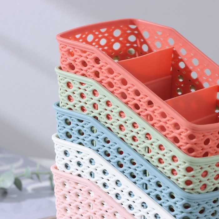 Органайзер для мелочей &laquo;Петельки&raquo;, 3 отделения, 15,5&times;9,5&times;9,5 см, цвет МИКС