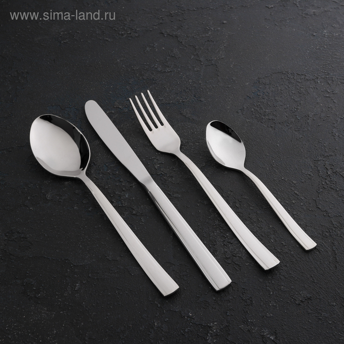 Набор столовый &laquo;Торжество&raquo;, толщина 2 мм, декоративная коробка, 48 предметов, цвет серебряный