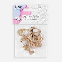 Карабин металлический &laquo;Круг&raquo;, d = 14 мм, 22 &times; 15 мм, 10 шт, цвет золотой