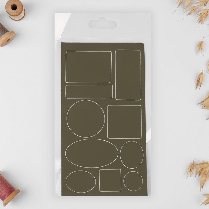 Набор заплаток для верхней одежды, клеевые, лист 10 &times; 18 см, 10 шт, цвет хаки
