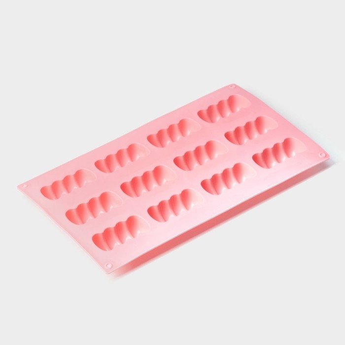 Форма для выпечки Доляна &laquo;Сладости. Бабл&raquo;, силикон, 12 ячеек, 28&times;16&times;2 см, цвет розовый