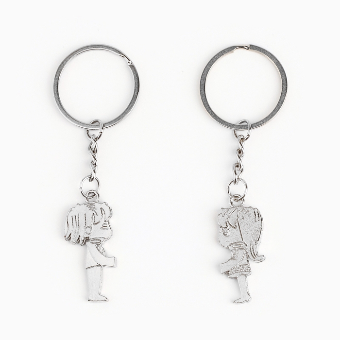 Брелок для ключей парный, &laquo;Любовь - это&raquo;, металл, 9 х 14 см