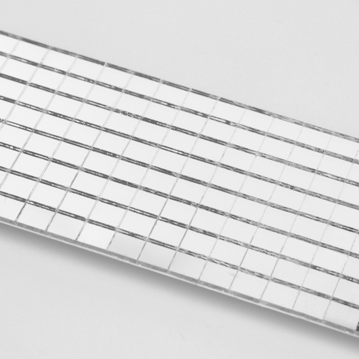 Зеркальная мозайка клеевая, 0,5 &times; 0,5 см, 8 рядов 4 см &times; 1 м, серебряное стекло