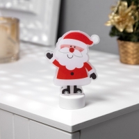 Световая картинка на подставке &laquo;Дед Мороз&raquo; 11 см, батарейки, свечение тёплое белое