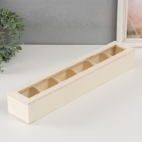 Шкатулка дерево под роспись со стеклом с делениями "Прямоугольная" без замка 45х8,5х6,5 см Шкатулка дерево под роспись со стеклом с делениями "Прямоугольная" без замка 45х8,5х6,5 см