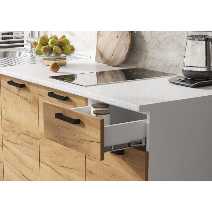 Кухня Рио NEW 2,0м, Дуб Крафт/Антарес столешница Кухня Рио NEW 2,0м, Дуб Крафт/Антарес столешница