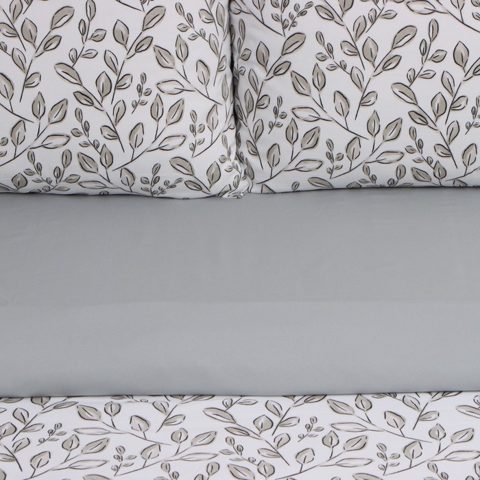 Постельное бельё LoveLife 1,5сп Leaflets 143х215см,150х240см,50х70см-2шт, жатка, 100% п/э, 100гр/м2