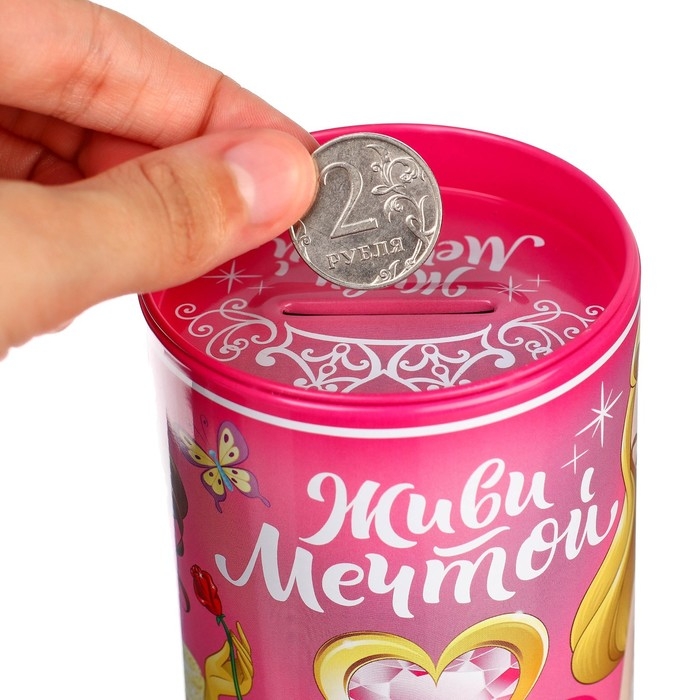 Копилка для декорирования стразами Копилка для декорирования стразами "Живи мечтой", Принцессы