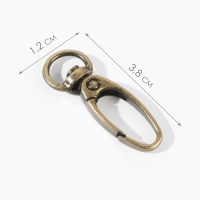 Карабин металлический, 38 × 12 мм / 10 × 1 мм, 6 шт, цвет бронзовый Карабин металлический, 38 × 12 мм / 10 × 1 мм, 6 шт, цвет бронзовый