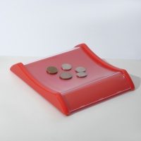 Монетница двухкомпонентная, с местом для рекламной вставки, 16,3&times;19,3&times;3, цвет красный