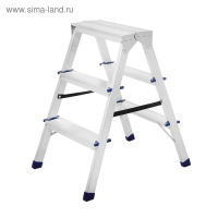 Стремянка ТУНДРА, алюминиевая, двухсторонняя, 3 ступени, 650 мм Стремянка ТУНДРА, алюминиевая, двухсторонняя, 3 ступени, 650 мм