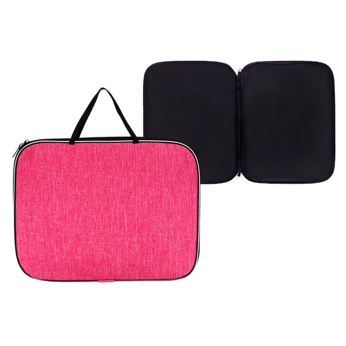 Папка с ручками текстильная А4, Calligrata Папка с ручками текстильная А4, Calligrata "Офис", для бумаг, для офиса, нейлон 600D, лён, розовая, ПМ/1, 350 х 270 х 20 мм