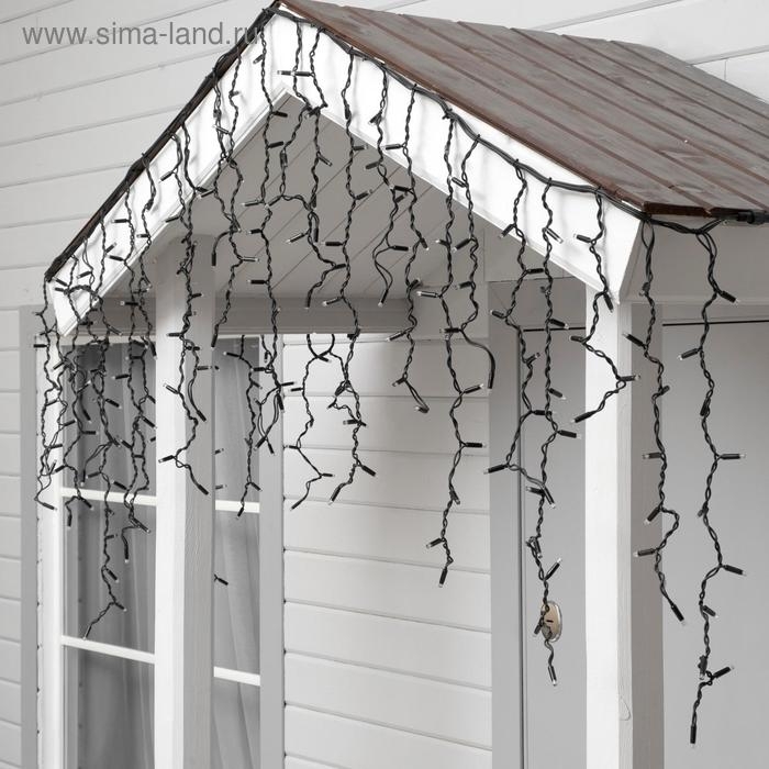 Гирлянда Гирлянда "Бахрома" 3 х 0.9 м , IP65, УМС, тёмная нить каучук, 232 LED, свечение мульти, 220 В