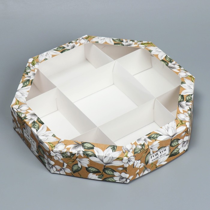 Коробка кондитерская, упаковка, &laquo;For you with love&raquo;, 29 х 29 х 5 см