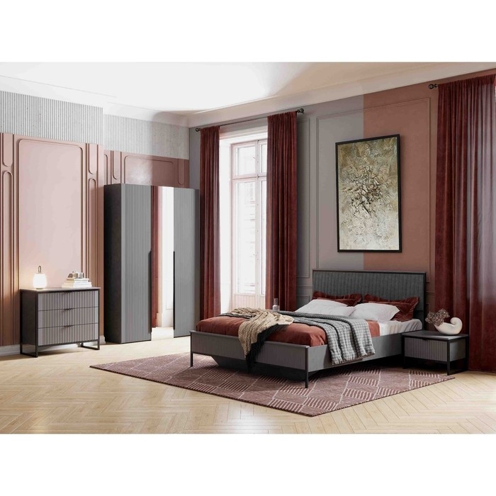 Тумба с ящиком "Нора", 545х425х380, Металл Бруклин / Графи