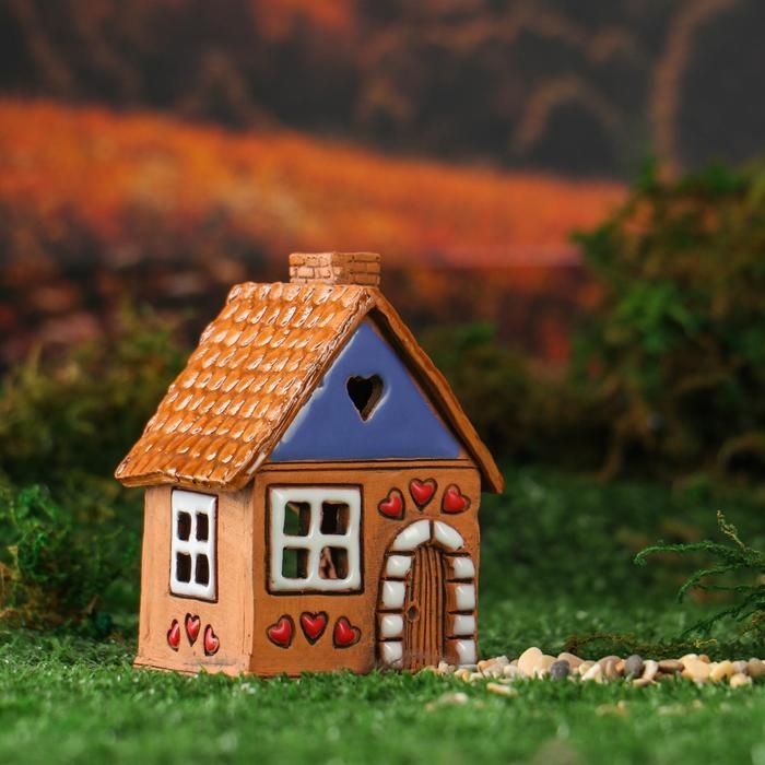 Аромалампа Домик &laquo;Сердечко&raquo;, 9 см, ручная работа, микс