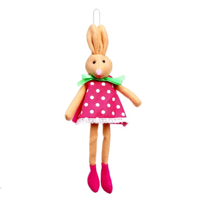 Мягкая игрушка &laquo;Зайка в платье&raquo;, на подвесе, цвет МИКС