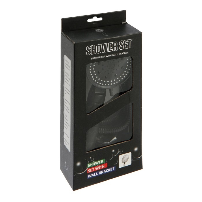 Набор для душа ZEIN Z2715, шланг 150 см, самоклеящийся держатель, лейка 5 режимов, черный Набор для душа ZEIN Z2715, шланг 150 см, самоклеящийся держатель, лейка 5 режимов, черный