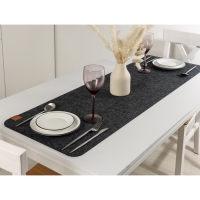 Дорожка на стол Доляна &laquo;Грэй&raquo;, 40&times;150 см, толщина 4 мм, цвет тёмно-серый