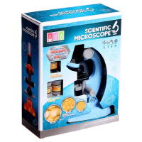 Микроскоп детский «Юный ботаник» кратность х100, х400, х1200, голубой, подсветка Микроскоп детский «Юный ботаник» кратность х100, х400, х1200, голубой, подсветка