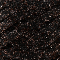 Трикотажная пряжа "Риббон" с люрексом 85м/170±5 гр (Черный, люрекс: Бронза) Трикотажная пряжа "Риббон" с люрексом 85м/170±5 гр (Черный, люрекс: Бронза)