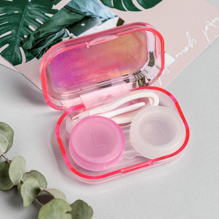 Контейнер для линз в наборе "Киса", голография, 6,5 см &times; 4,5 см