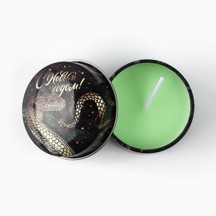 Свеча новогодняя в железной банке &laquo;Новый год: Новогодняя&laquo;Новый год: аромат еловые ветки, 4.8 см