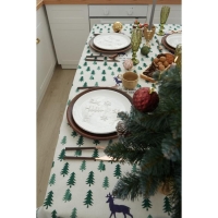 Скатерть Доляна "Елочки" 145х145&plusmn;3см,100%пэ, рогожка 130 гр/м