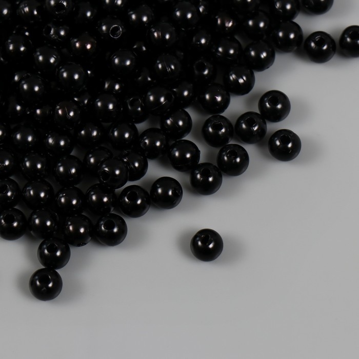 Набор бусин "Жемчуг" d 6 мм, 250 гр, чёрный