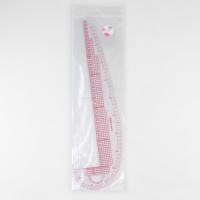 Лекало портновское метрическое &laquo;Бочок&raquo;, премиум, 47 &times; 12,5 см, толщина 1,5 мм, цвет прозрачный