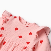 Комплект (боди и повязка) Крошка Я "Муслин", р. 62-68, цвет розовый