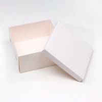 Коробка подарочная складная, упаковка, крышка-дно, белая, 25 х 25 х 12 см