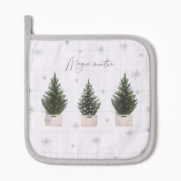 Прихватка Прихватка "Happy New Year" 19х19см, саржа, 100% х/л,ватин 250г/м2