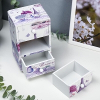 Шкатулка дерево комод "Эйфелева башня и лаванда" 19,5х11х8 см Шкатулка дерево комод "Эйфелева башня и лаванда" 19,5х11х8 см