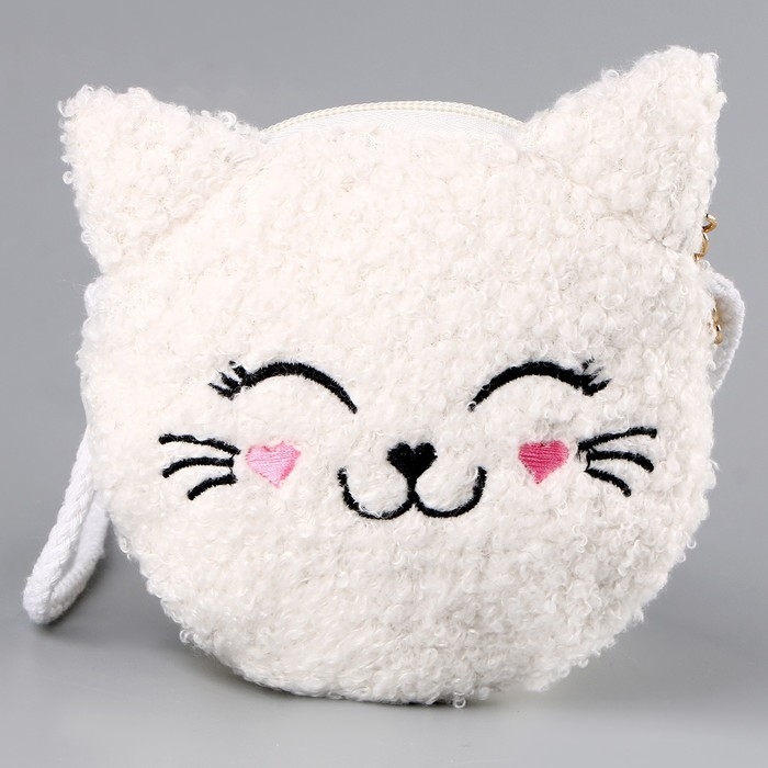 Сумка детская мягкая Сумка детская мягкая "Котёнок", 15*13 см, белый цвет