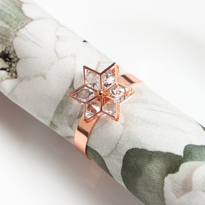 Набор салфеток с декорат. кольцами Этель Набор салфеток с декорат. кольцами Этель "Пионы" 40х40 см - 4 шт, 100% хл, саржа