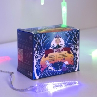 Гирлянда &laquo;Нить&raquo; 5 м с насадками &laquo;Сосульки граненые&raquo;, IP20, прозрачная нить, 20 LED, свечение мульти (RG/RB), мигание, 220 В