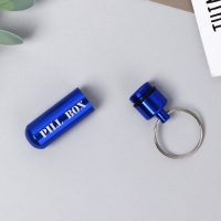 Таблетница брелок Pill box, синяя, 1,4 х 5,2 см. Таблетница брелок Pill box, синяя, 1,4 х 5,2 см.