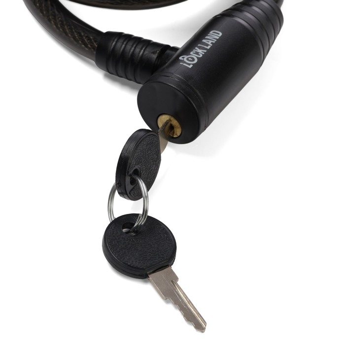 Замок навесной велосипедный LOCKLAND, 12х1000 мм, английский ключ с пластиковой ручкой Замок навесной велосипедный LOCKLAND, 12х1000 мм, английский ключ с пластиковой ручкой