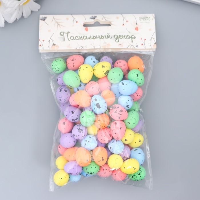 Декор пасхальный Декор пасхальный "Яйцо - перепелиное" набор 100 шт разноцветные 1,8х1,5х1,5 см