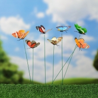 Штекер светящийся "Бабочка Вайси" 6,5х25см, набор 12шт, МИКС Штекер светящийся "Бабочка Вайси" 6,5х25см, набор 12шт, МИКС