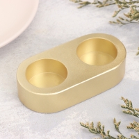 Подсвечник "Мрамор" из гипса для двух свечей овальный, 12х6х3см,золото Подсвечник "Мрамор" из гипса для двух свечей овальный, 12х6х3см,золото