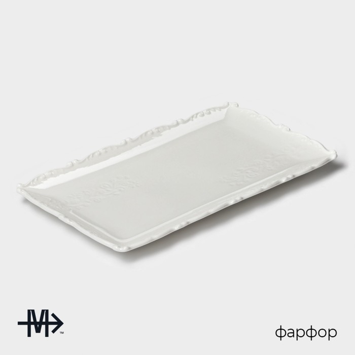 Блюдо фарфоровое сервировочное Magistro Kingdom, 34,5×19,5×2,1 см Блюдо фарфоровое сервировочное Magistro Kingdom, 34,5×19,5×2,1 см